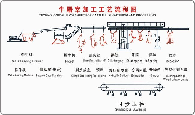 牛屠宰加工工藝流程圖